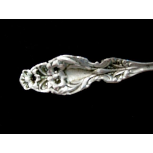 Antique Silvercraft Sterling Silver 9" Pierced Serving Spoon Lilly Pattern - Picture 9 of 9